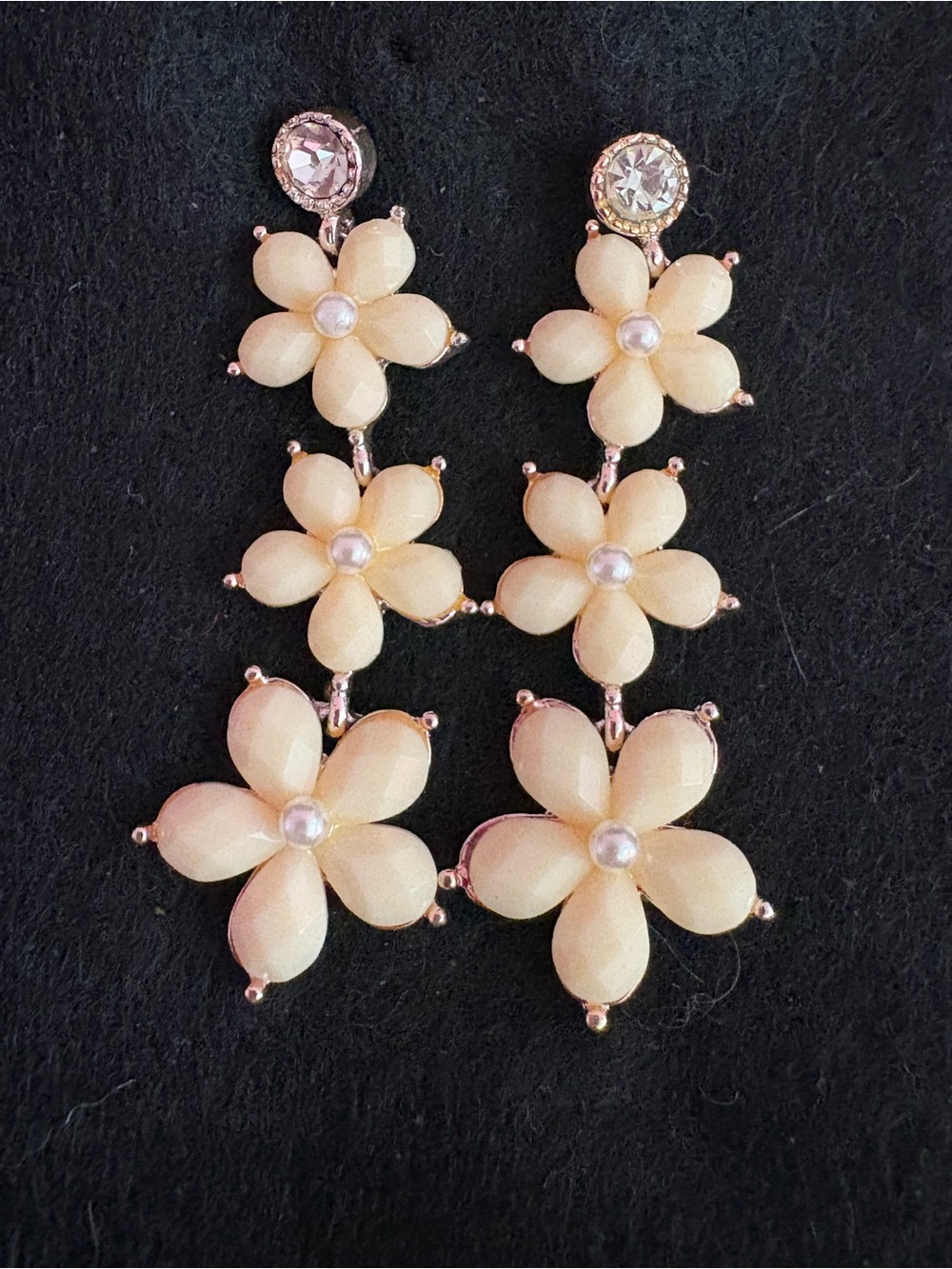 Napier Vintage Style Floral Pearl Drop Earrings Post